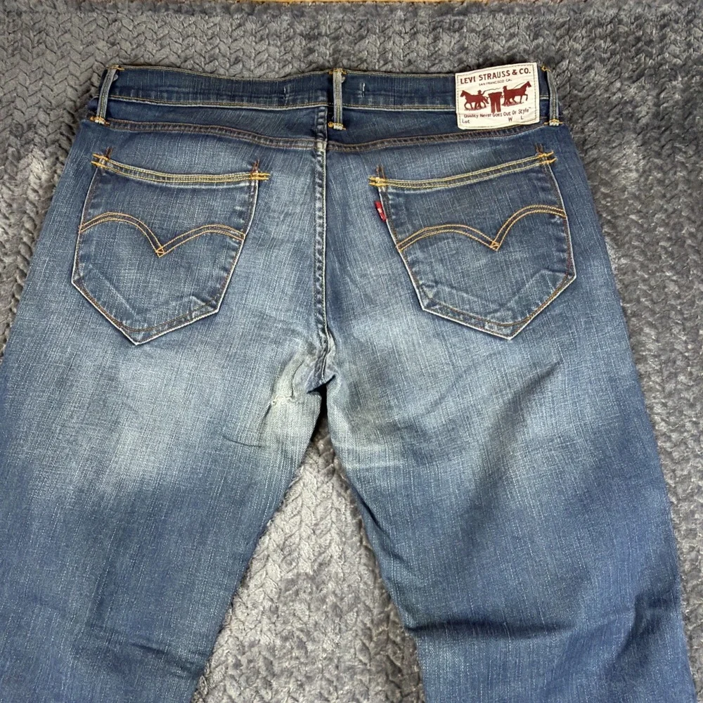 Levis 519 Jeans W34 L32 Mens Blue Super Skinny Fit Stretch‎ Denim